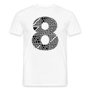 Acht Zahl 8 - Männer T-Shirt - Weiß - Vorne - AI Model Male 178 dark (178cm)