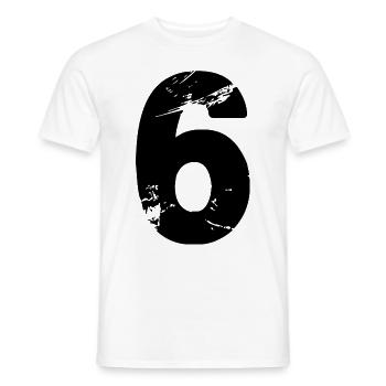 Maillot numéro 6 - T-shirt homme - blanc - Devant - AI Model Male 178 dark (178cm)