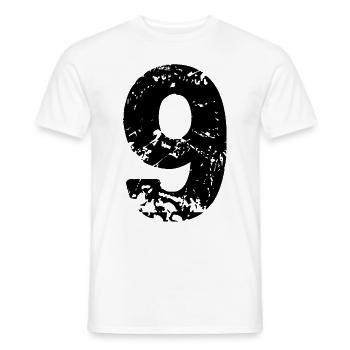 9 Zahl Trikot - Männer T-Shirt - Weiß - Vorne - AI Model Male 178 dark (178cm)