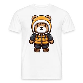 Bear Comic Winter - Men's T-Shirt - white - Front - AI Model Male 178 dark (178cm)