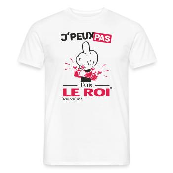 J'peux pas, j'suis le roi (version homme) - T-shirt homme - blanc - Devant - AI Model Male 178 dark (178cm)