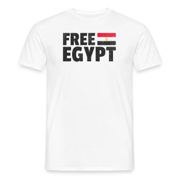 Égypte libre : Soutenez la liberté égyptienne - T-shirt homme - blanc - Devant - AI Model Male 178 dark (178cm)