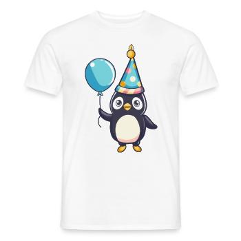 Pingouin Anniversaire Bébé - T-shirt homme - blanc - Devant - AI Model Male 178 dark (178cm)