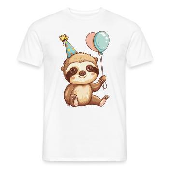 Faultier Geburtstag Baby - Männer T-Shirt - Weiß - Vorne - AI Model Male 178 dark (178cm)