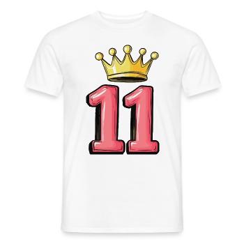 11 Zahl Krone - Männer T-Shirt - Weiß - Vorne - AI Model Male 178 dark (178cm)