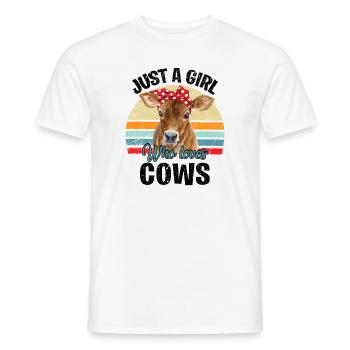 Nur ein Mädchen, das Kühe liebt - Männer T-Shirt - Weiß - Vorne - AI Model Male 178 dark (178cm)