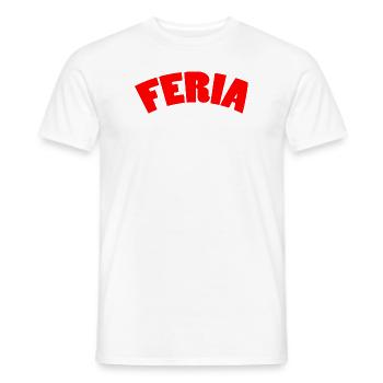 Feria logo - T-shirt homme - blanc - Devant - AI Model Male 178 dark (178cm)