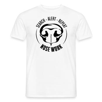 NOSE WORK Search Dog Nose Work Dogs Dog - Men's T-Shirt - white - Front - AI Model Male 178 dark (178cm)