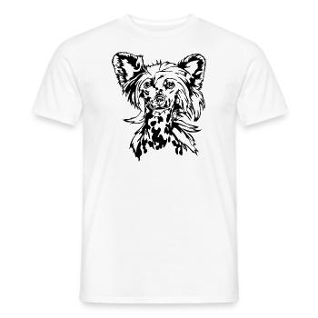 CHINESE CRESTED DOG hairless Hunde Hund Wilsigns - Männer T-Shirt - Weiß - Vorne - AI Model Male 178 dark (178cm)