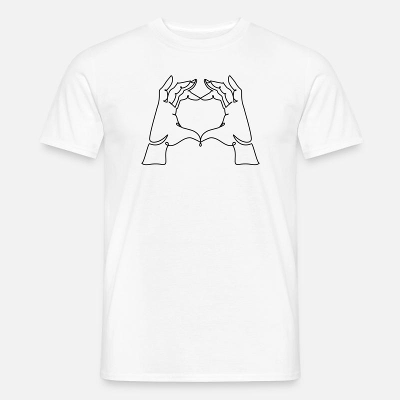 Hand Herz - Männer T-Shirt - Weiß