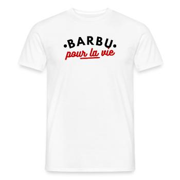 Barbu pour la vie. barbe - T-shirt homme - blanc - Devant - AI Model Male 178 dark (178cm)
