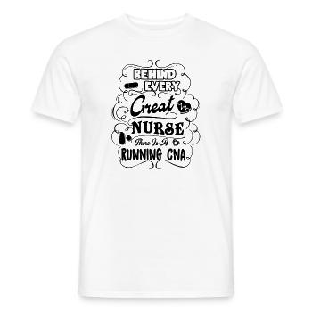 There Is A Running CNA - Men's T-Shirt - white - Front - AI Model Male 178 dark (178cm)