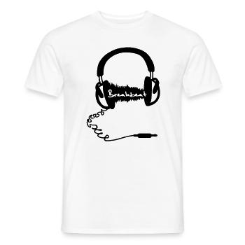 Casque audio Wave Motif: Breakbeat - T-shirt homme - blanc - Devant - AI Model Male 178 dark (178cm)