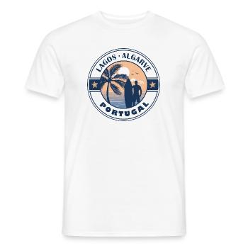 Lagos Algarve Portugal Conception de surf d’été - T-shirt homme - blanc - Devant - AI Model Male 178 dark (178cm)