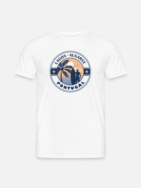 Lagos Algarve Portugal Conception de surf d’été - T-shirt homme - blanc