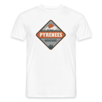 Pyrenees Mountains Vintage Hiking Design - Men's T-Shirt - white - Front - AI Model Male 178 dark (178cm)