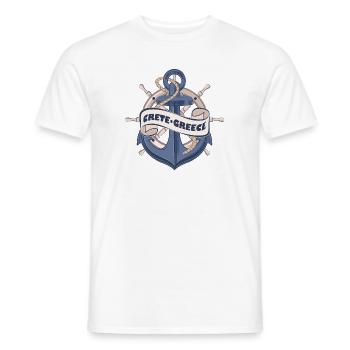 Crete Greece Nautical Summer Anchor Design - Men's T-Shirt - white - Front - AI Model Male 178 dark (178cm)