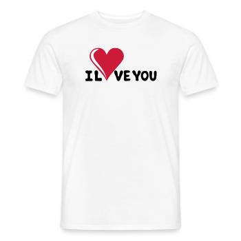 I LOVE YOU - Je t'aime - Saint-Valentin - T-shirt homme - blanc - Devant - AI Model Male 178 dark (178cm)