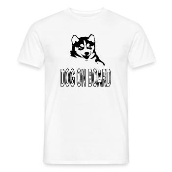 Chien à bord chien amateur de chien J'aime les chiens - T-shirt homme - blanc - Devant - AI Model Male 178 dark (178cm)