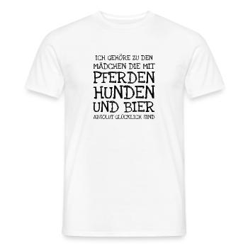 Ich Gehöre Zu Den Mädchen Die Mit Pferden Hunden - Männer T-Shirt - Weiß - Vorne - AI Model Male 178 dark (178cm)