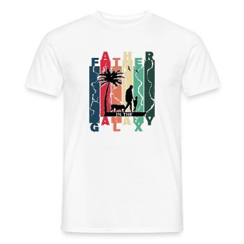 Father In The Galaxy Father's Day - Men's T-Shirt - white - Front - AI Model Male 178 dark (178cm)