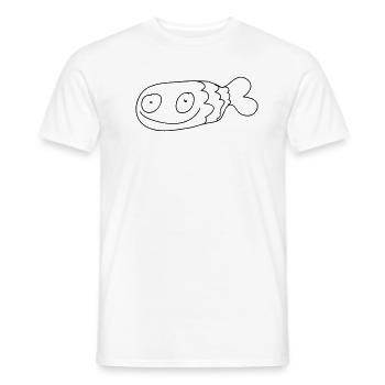Happy Doodle Fish Krikkelkrakel Fisch - Männer T-Shirt - Weiß - Vorne - AI Model Male 178 dark (178cm)