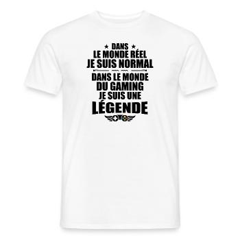 Dans Le Monde Du Gaming, Je Suis Une Légende ! - T-shirt homme - blanc - Devant - AI Model Male 178 dark (178cm)