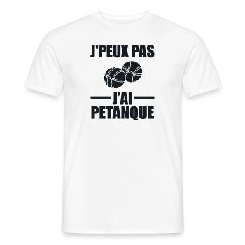 Je Ne Peux Pas, J'Ai Pétanque - T-shirt homme - blanc - Devant - AI Model Male 178 dark (178cm)