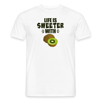 Das Leben ist süßer mit Kiwi - Männer T-Shirt - Weiß - Vorne - AI Model Male 178 dark (178cm)
