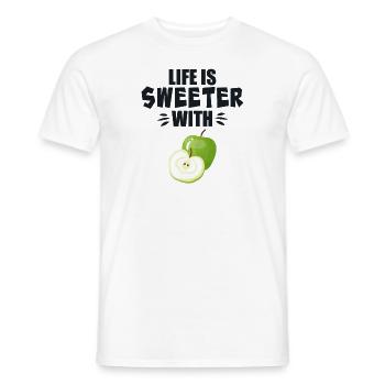 Life Is Sweeter With Apple Fruit - Men's T-Shirt - white - Front - AI Model Male 178 dark (178cm)