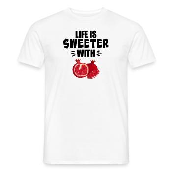 Life Is Sweeter With Pomegranate - Men's T-Shirt - white - Front - AI Model Male 178 dark (178cm)