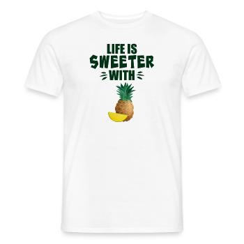 Life Is Sweeter With Pineapple - Men's T-Shirt - white - Front - AI Model Male 178 dark (178cm)