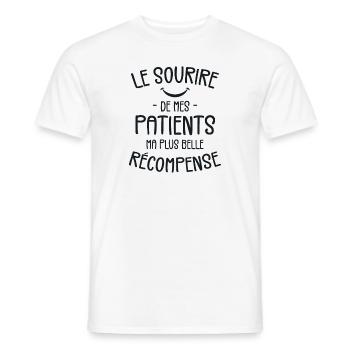 Le Sourire De Mes Patients, Ma Belle Récompense - T-shirt homme - blanc - Devant - AI Model Male 178 dark (178cm)