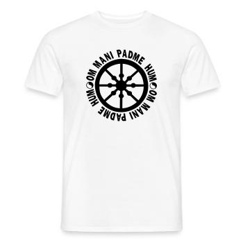 lebensrad mit mantra "om mani padme hum" - Männer T-Shirt - Weiß - Vorne - AI Model Male 178 dark (178cm)