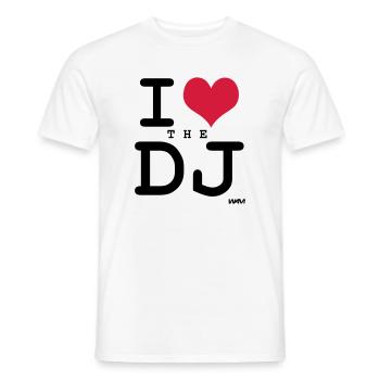 i love the dj by wam - Men's T-Shirt - white - Front - AI Model Male 178 dark (178cm)
