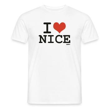 i love Nice - couleurs personnalisables - T-shirt homme - blanc - Devant - AI Model Male 178 dark (178cm)