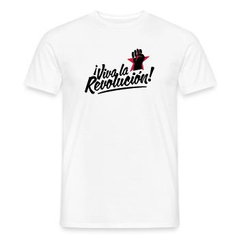 revolution fist - Men's T-Shirt - white - Front - AI Model Male 178 dark (178cm)