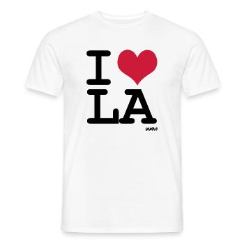 i love la - los angeles by wam - Men's T-Shirt - white - Front - AI Model Male 178 dark (178cm)