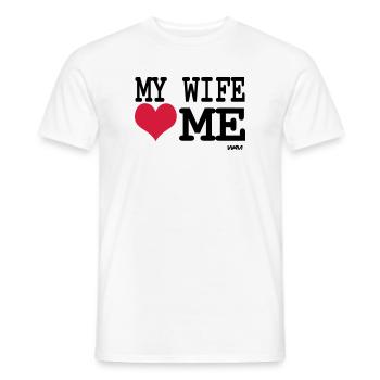 ma femme m'aime par wam - T-shirt homme - blanc - Devant - AI Model Male 178 dark (178cm)