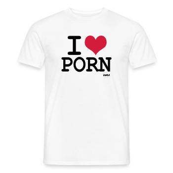 i love porn by wam - Männer T-Shirt - Weiß - Vorne - AI Model Male 178 dark (178cm)