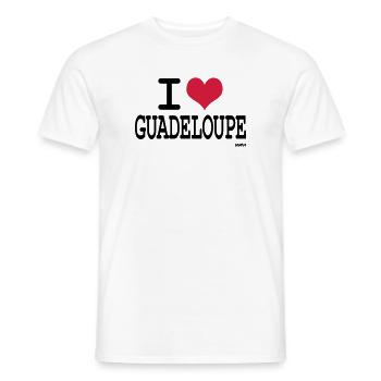 i love the Guadeloupe by wam - Men's T-Shirt - white - Front - AI Model Male 178 dark (178cm)