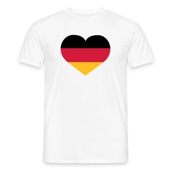 Deutschland Herz | Herz | Heart - T-shirt homme - blanc - Devant - AI Model Male 178 dark (178cm)