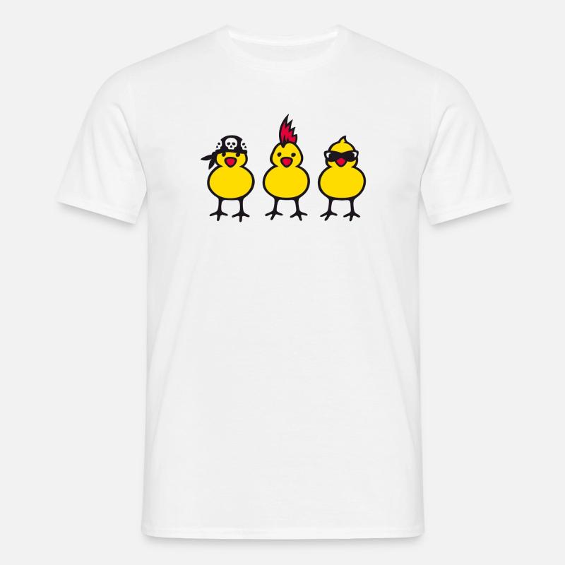 Three Chicks - Männer T-Shirt - Weiß