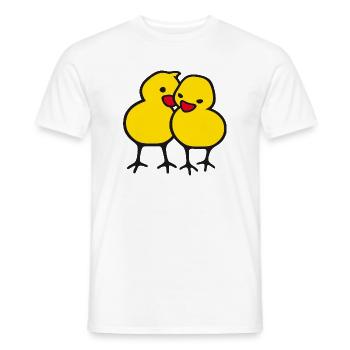 chicks in love (a) - T-shirt homme - blanc - Devant - AI Model Male 178 dark (178cm)