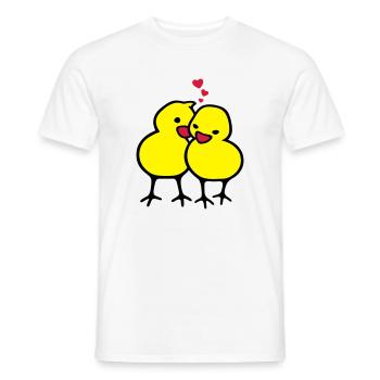 chicks in love (c) - Men's T-Shirt - white - Front - AI Model Male 178 dark (178cm)