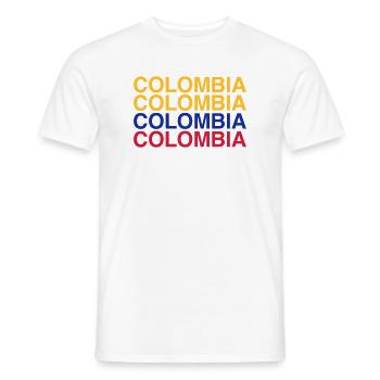 KOLUMBIEN Colombian Flag - COLOMBIA - Männer T-Shirt - Weiß - Vorne - AI Model Male 178 dark (178cm)