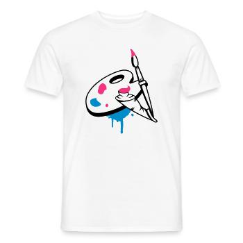 Paint brush, color and painter's palette - Men's T-Shirt - white - Front - AI Model Male 178 dark (178cm)