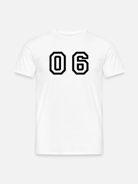 Nummer - 06 - Null Sechs - Männer T-Shirt - Weiß
