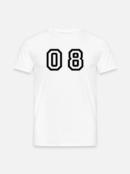 Nummer - 08 - null acht - Männer T-Shirt - Weiß