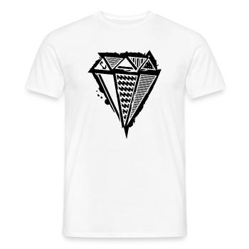 A diamond graffiti with different patterns - Men's T-Shirt - white - Front - AI Model Male 178 dark (178cm)